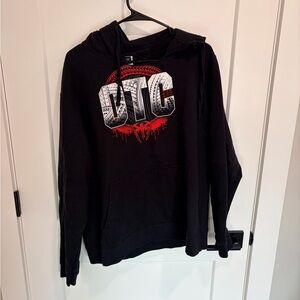 Roman Reigns Black OTC Hoodie with Red Accents (TORN neck)